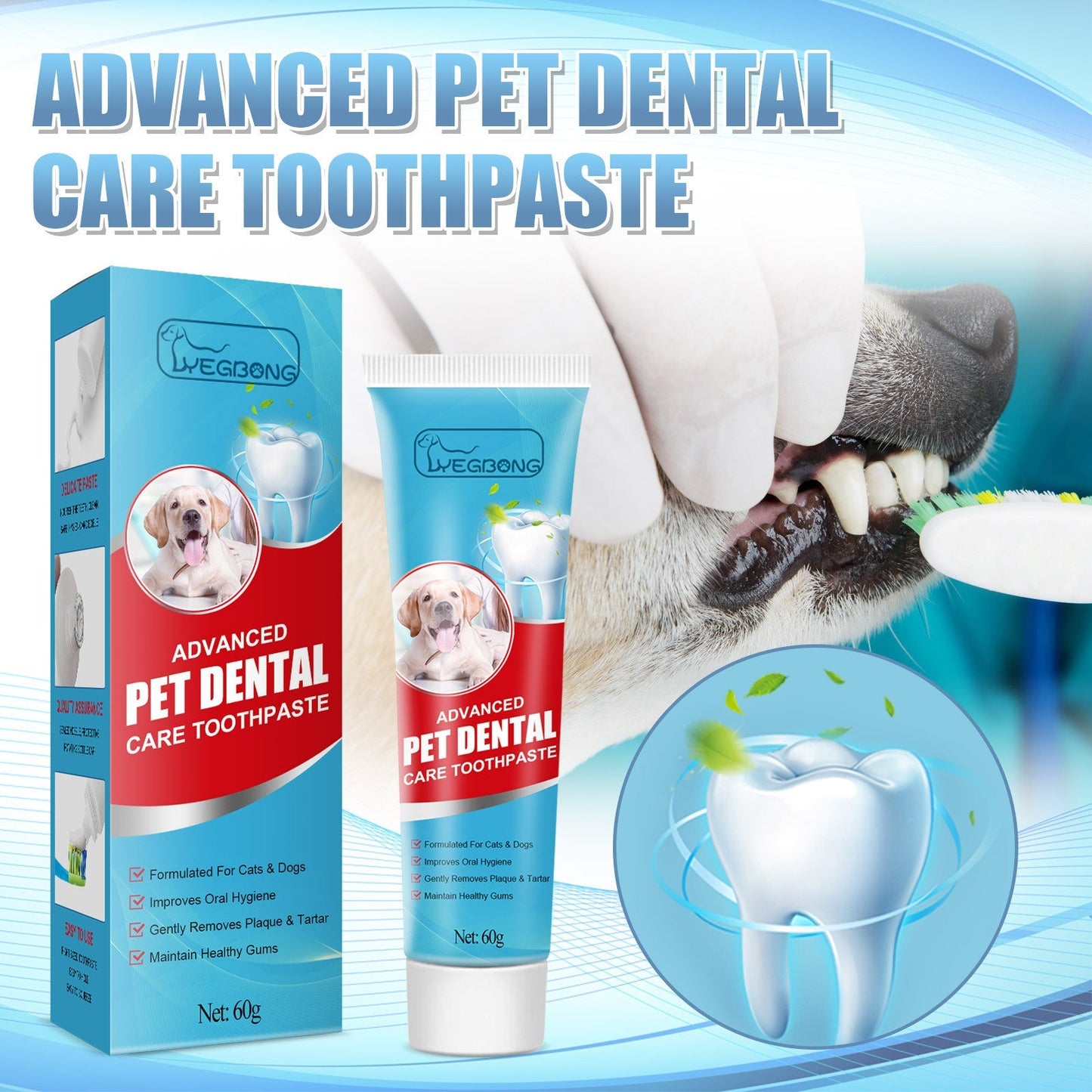 Pet Toothpaste for Dogs & Cats – Edible Fresh Breath Dental Cleaning Gel (5.1")