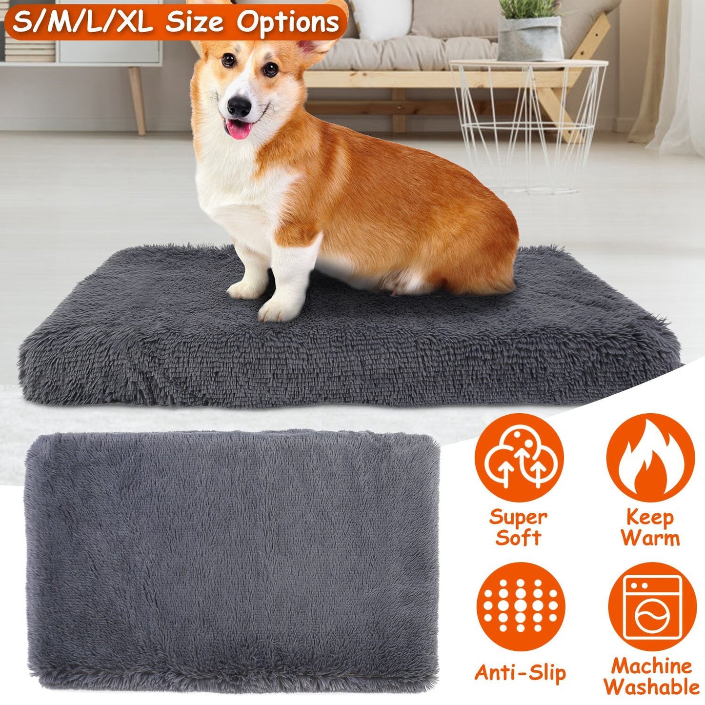 Orthopedic Dog Bed with Washable Cover | Plush Egg Crate Foam
