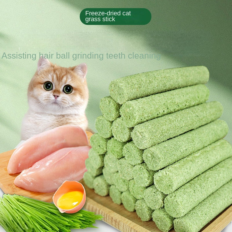 20-Pack Cat Grass Teething Sticks - Natural Digestion & Breath Aid