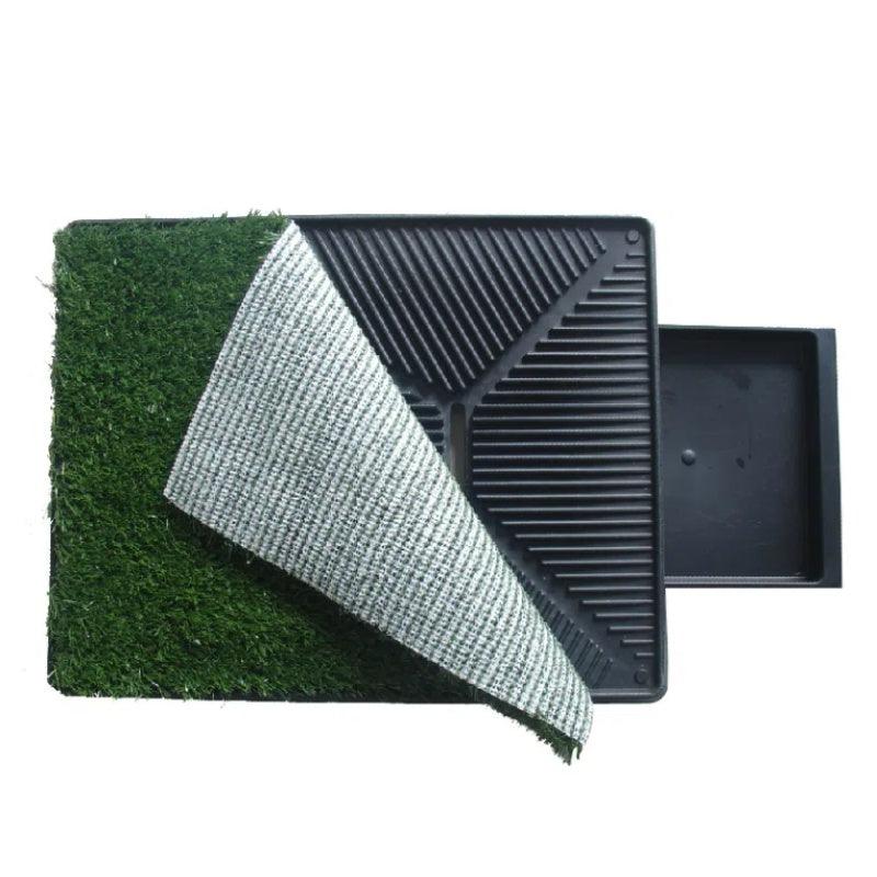 Portable Dog Grass Pad with Tray | 3-Layer Easy Clean System