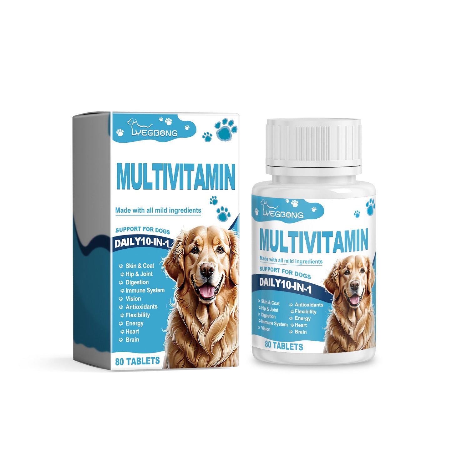Multivitamin Tablets for Dogs and Cats: Growth Support with Vitamin A | Puppies & Adults