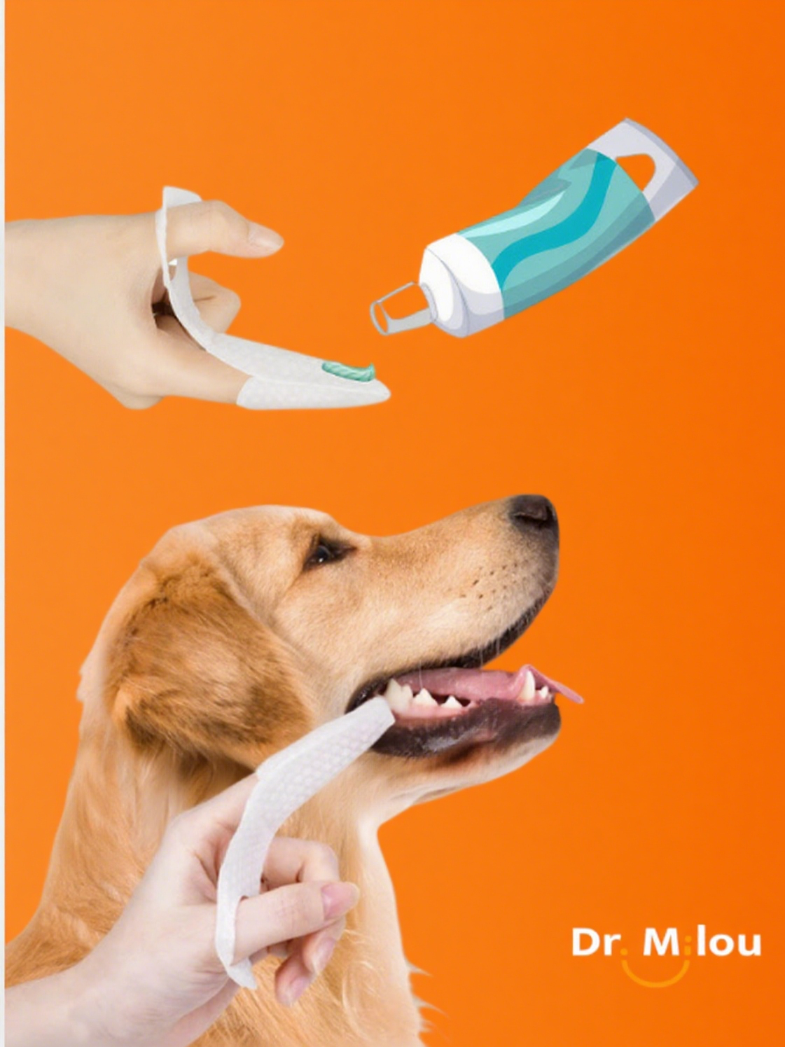 Dr. Milou Pet Dental Finger Wipes:  Individually Wrapped Oral Care for Dogs & Cats