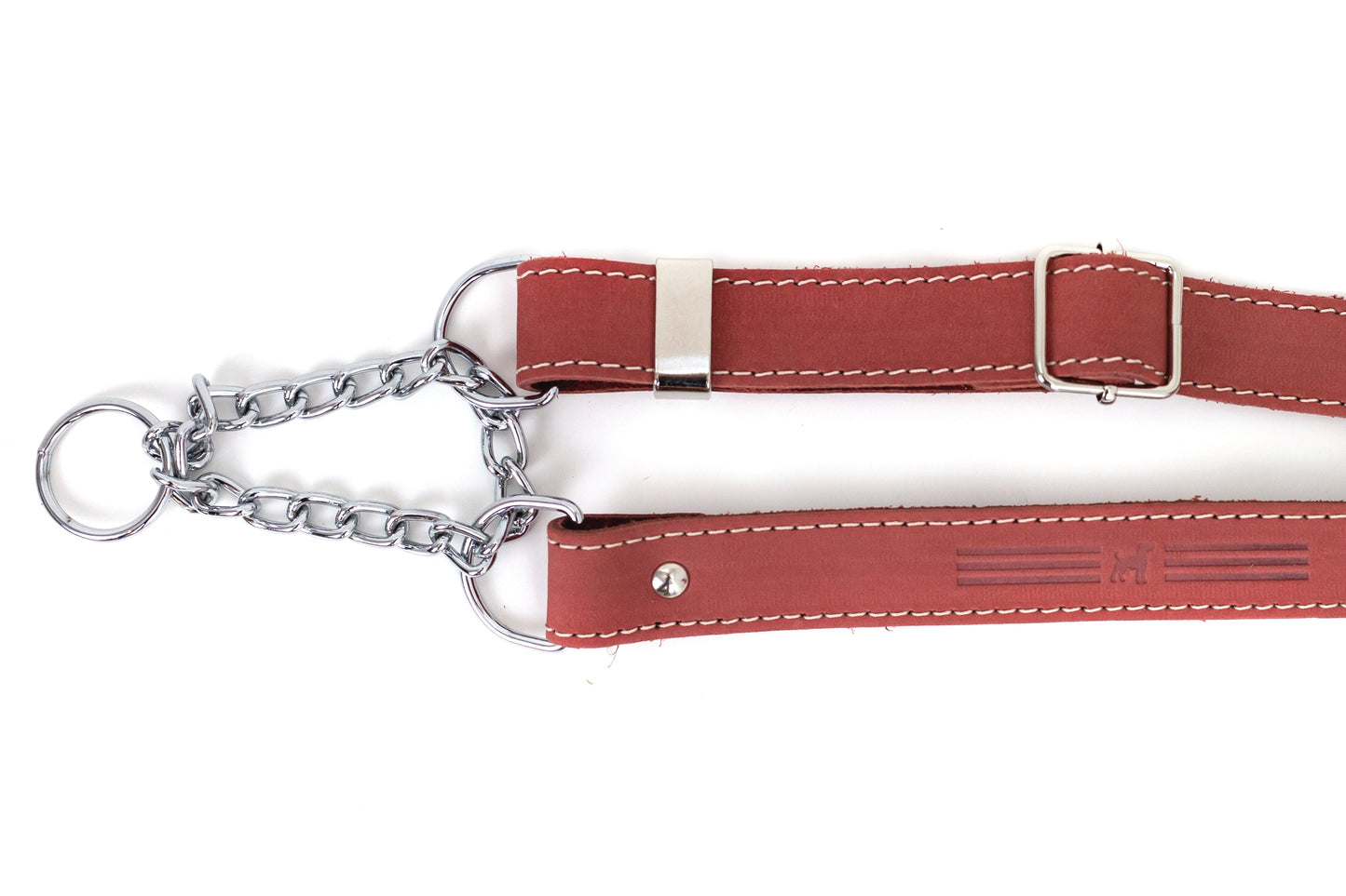 Martingale Coral Reef Leather Dog Collar – Full-Grain Leather, Secure No-Slip Fit