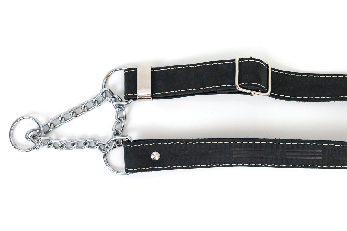 Martingale Dog Collar – Midnight Black Full-Grain Leather Training Collar