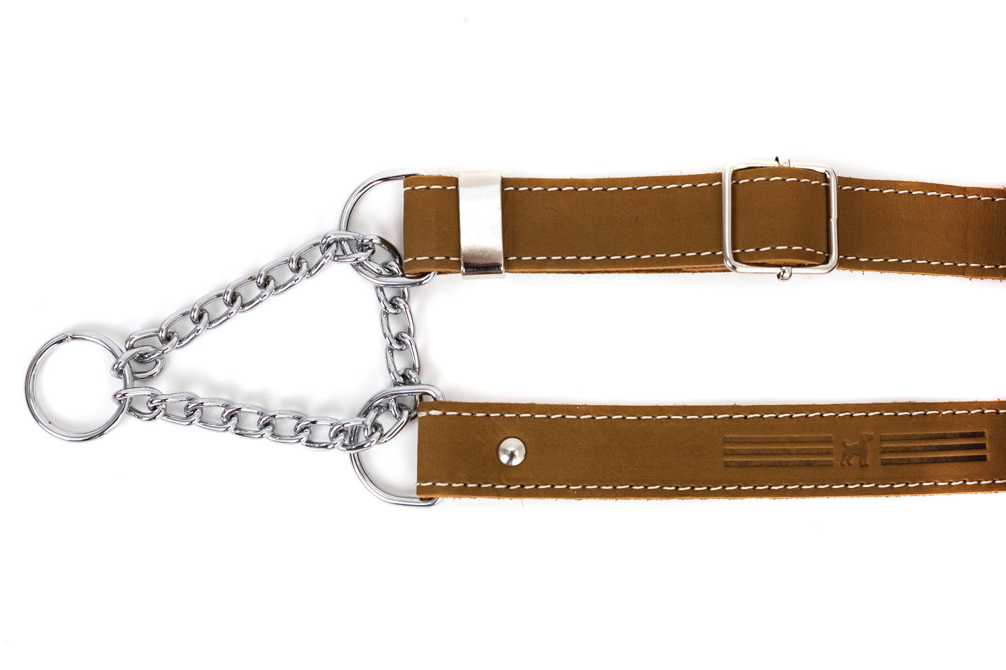 Martingale Earth Brown Leather Dog Collar – Full-Grain Leather, Secure No-Slip Fit