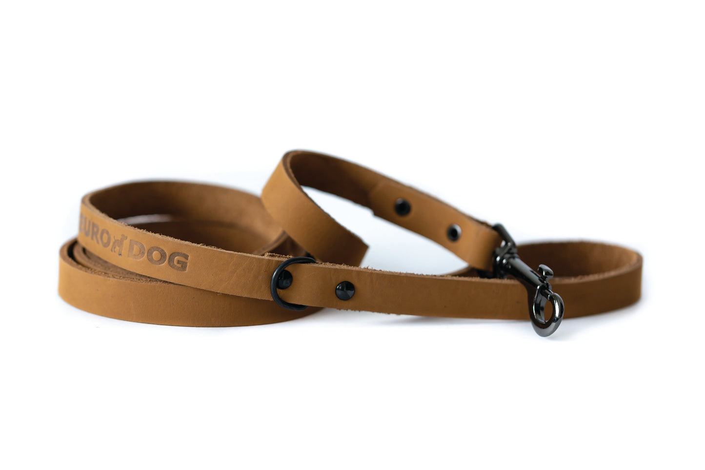 Sport Style Khaki Leather Dog Leash – Full-Grain Leather, Sport Design, 6-Foot Lead