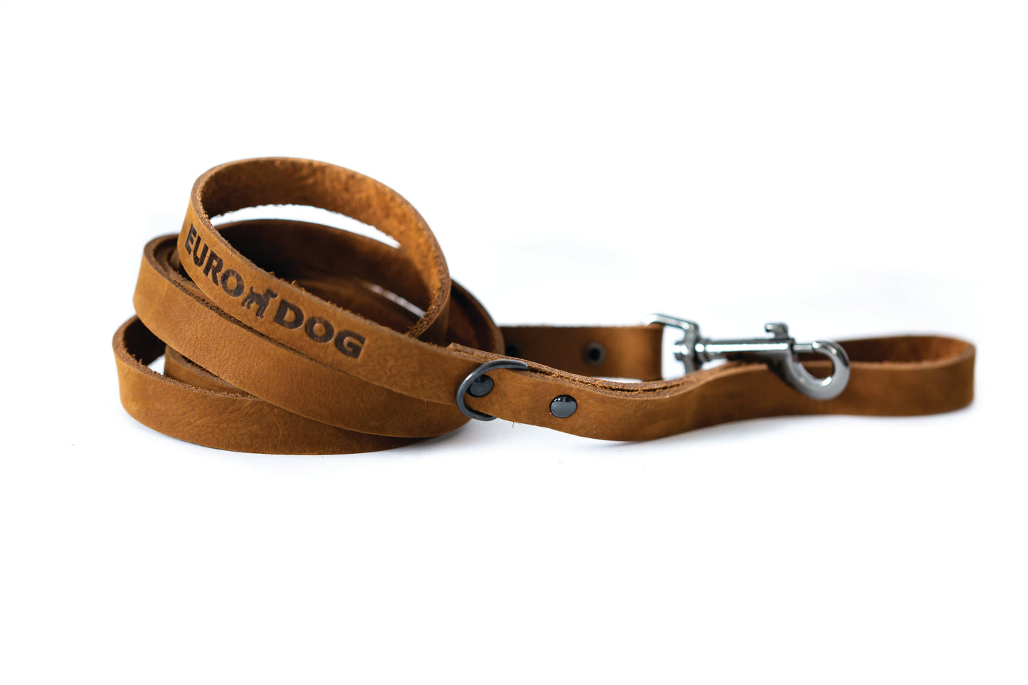 Leather Brown Dog Leash - Premium Full-Grain Leather