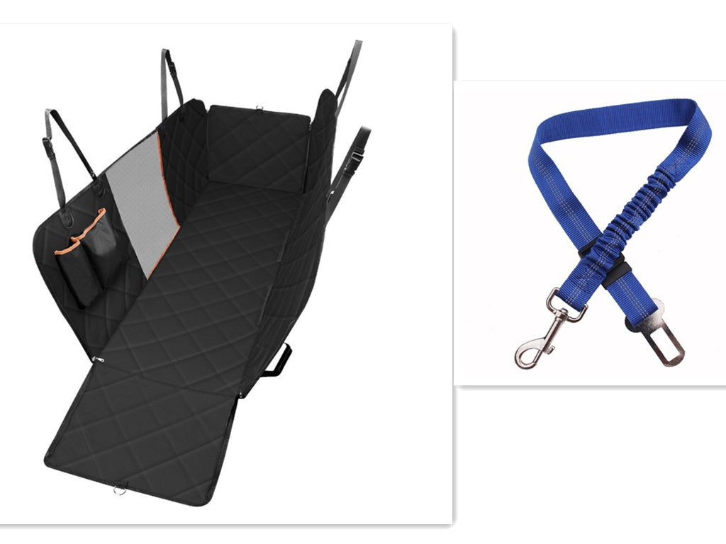 Waterproof Dog Car Seat Cover with Mesh Window | Pet Hammock Safety Protector | 137x147cm