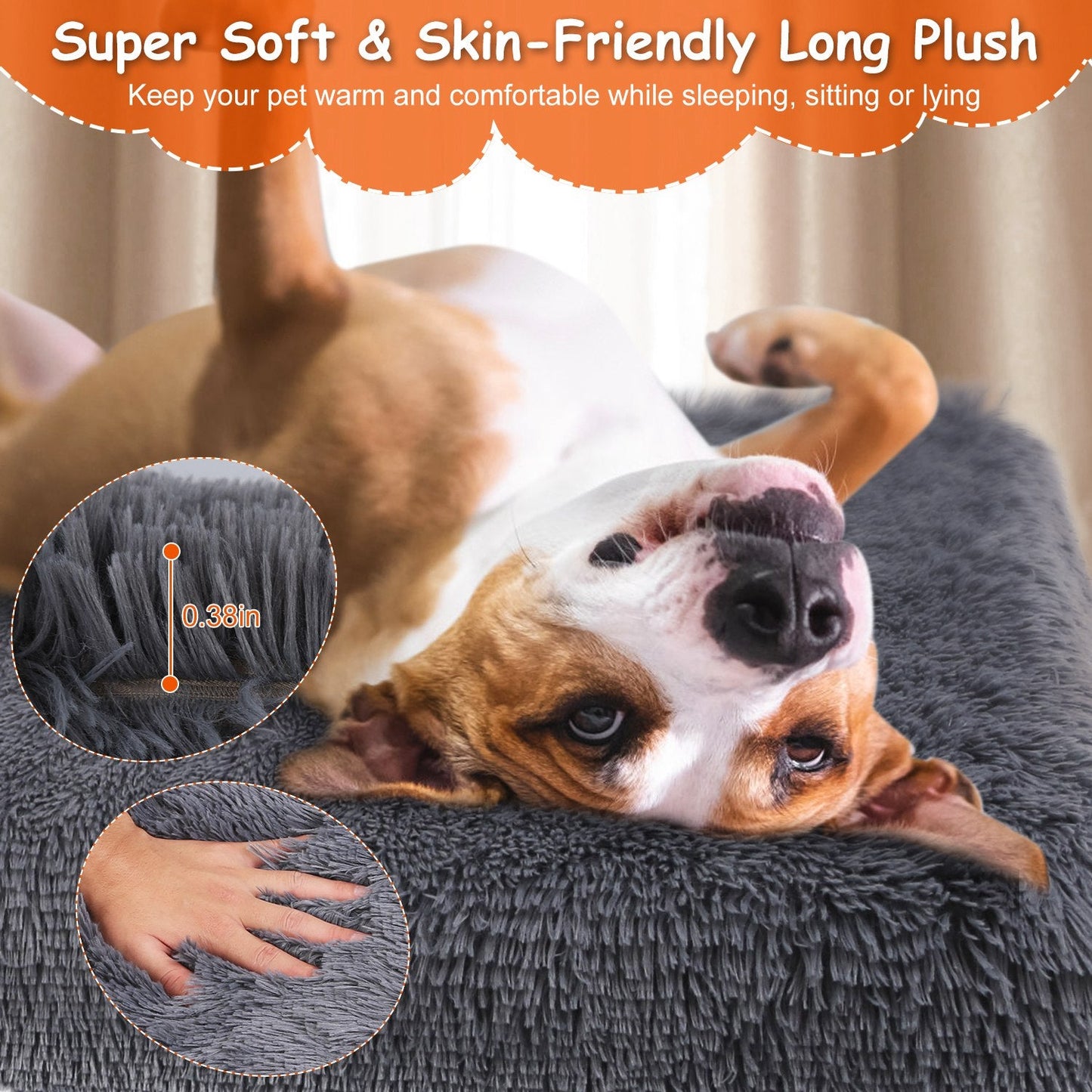 Orthopedic Dog Bed with Washable Cover | Plush Egg Crate Foam