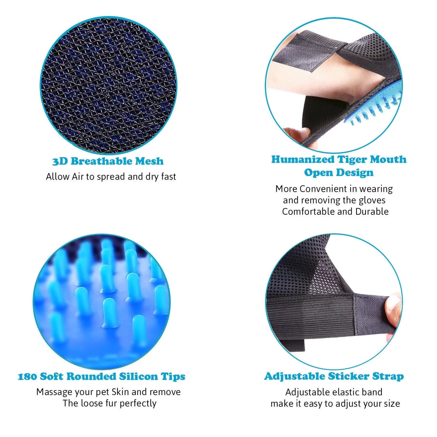 Deshedding Pet Grooming Gloves | Dog Hair Shedder Remover