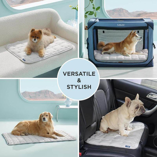 Washable Dog Cooling Mat | Cooling Tech Crate Pad For Dogs Up to 50+ lbs