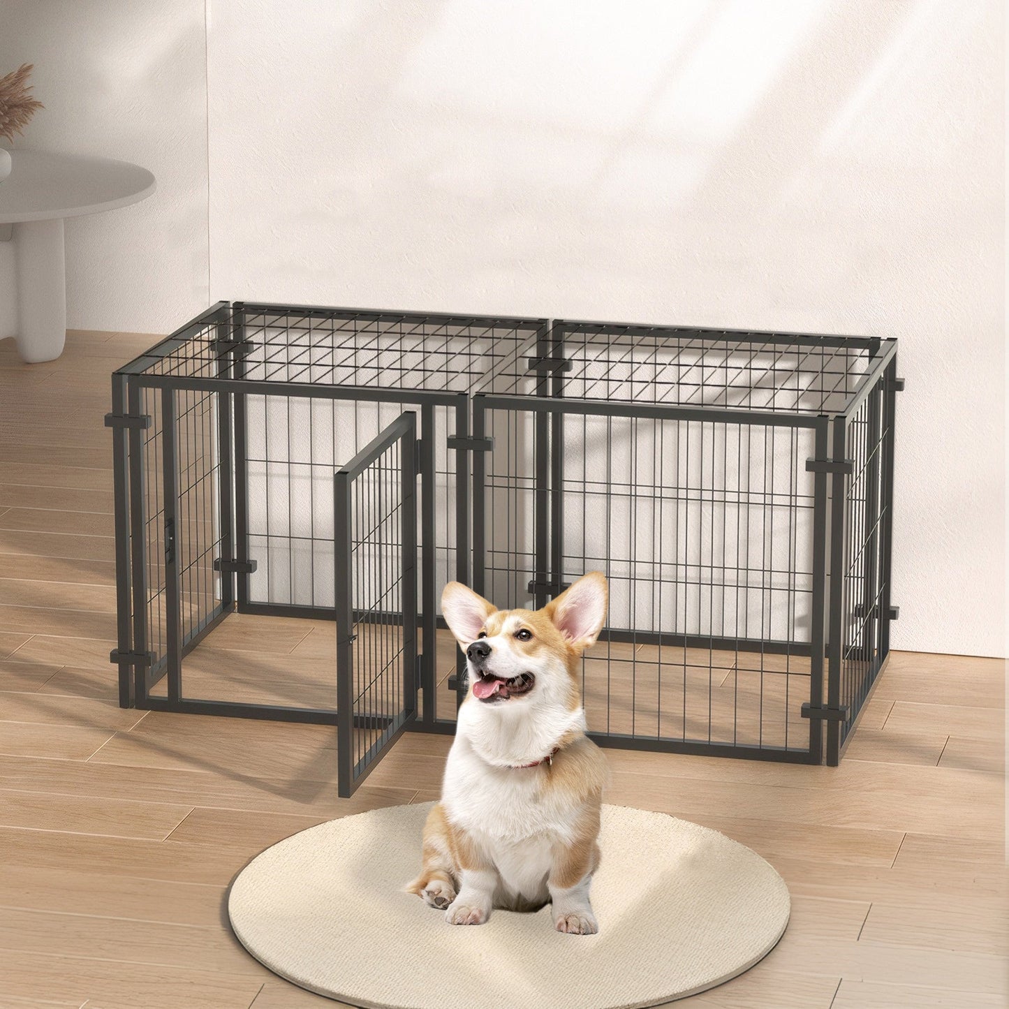 47-Inch Metal Dog Playpen | Indoor/Outdoor Puppy Crate & Kennel