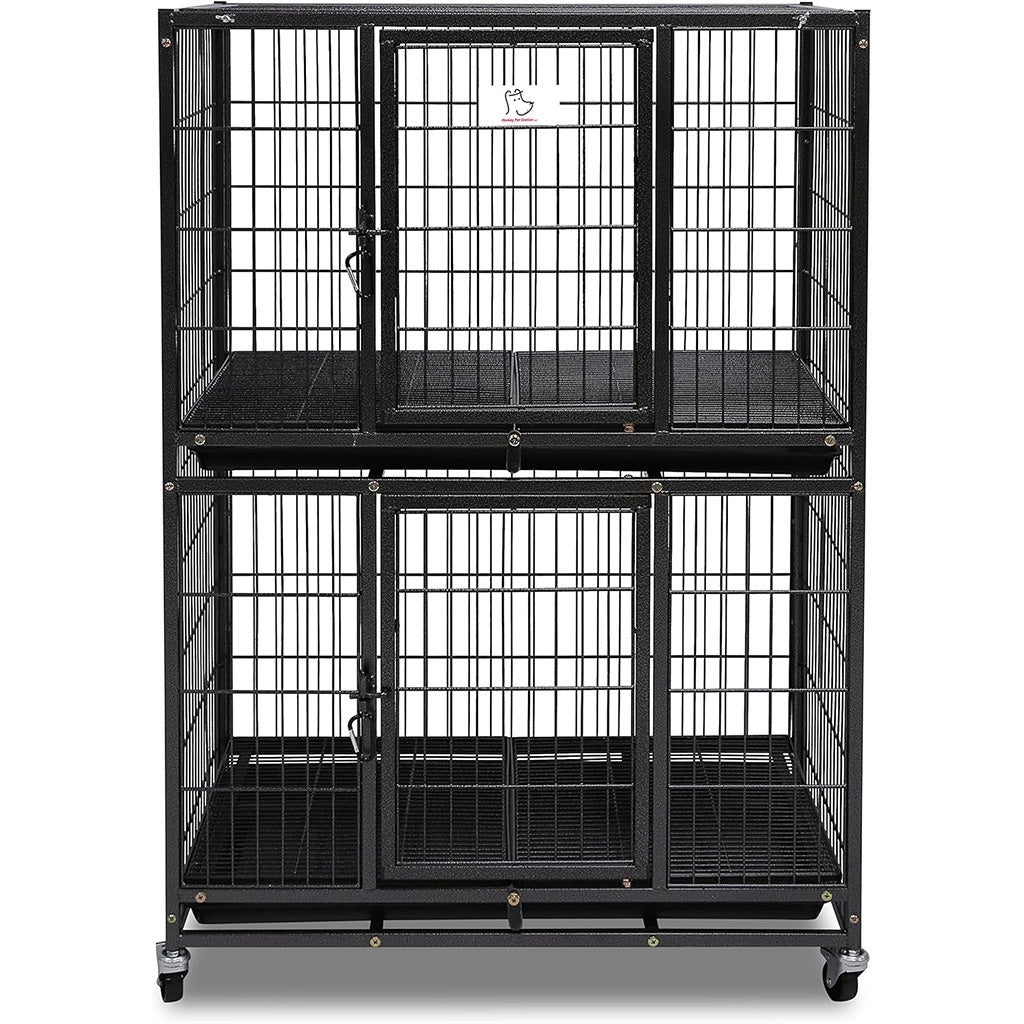 31 Inch Two Tier Dog Crate | Double Decker Steel Pet Kennel
