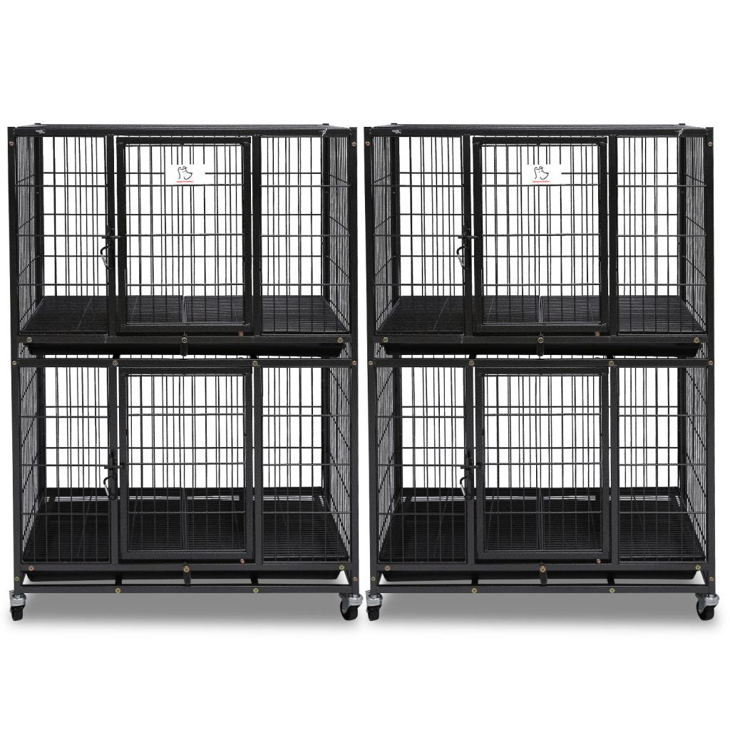 31 Inch Two Tier Dog Crate | Double Decker Steel Pet Kennel