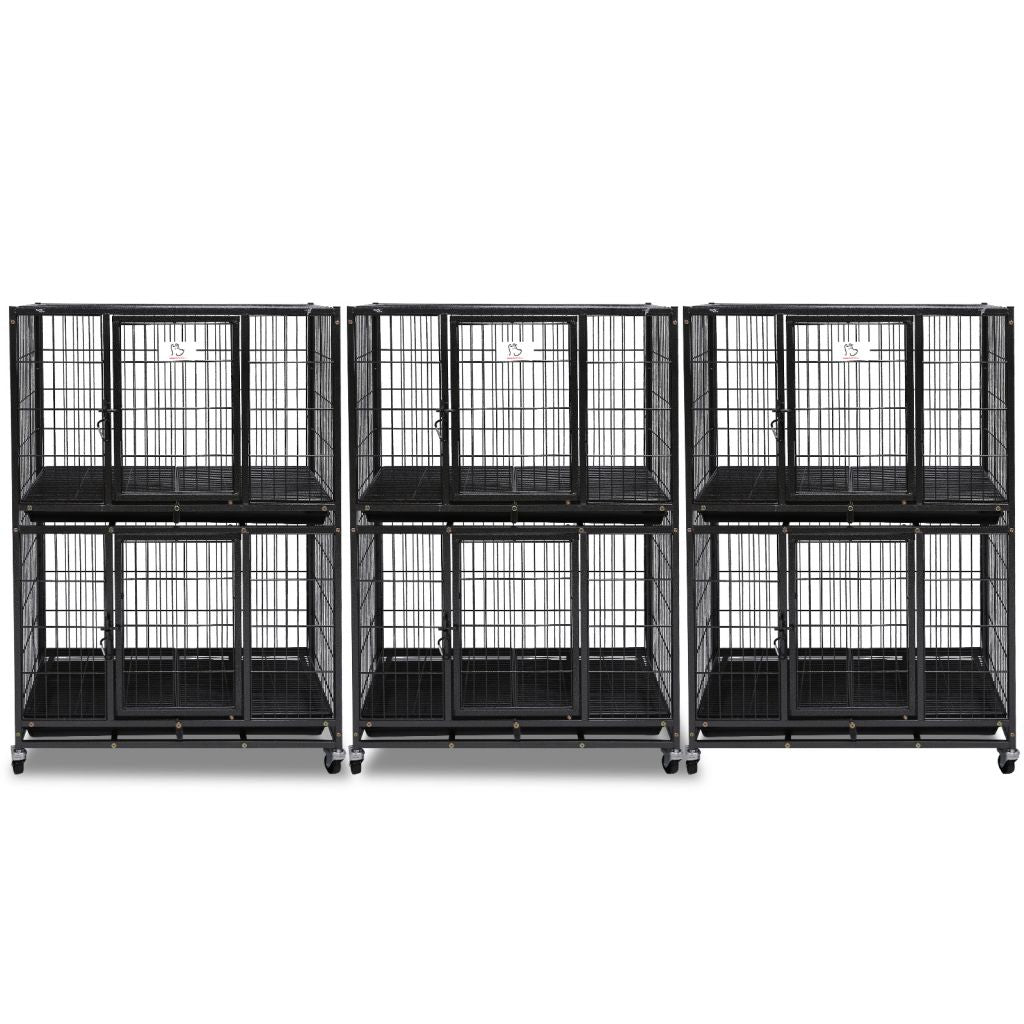 31 Inch Two Tier Dog Crate | Double Decker Steel Pet Kennel