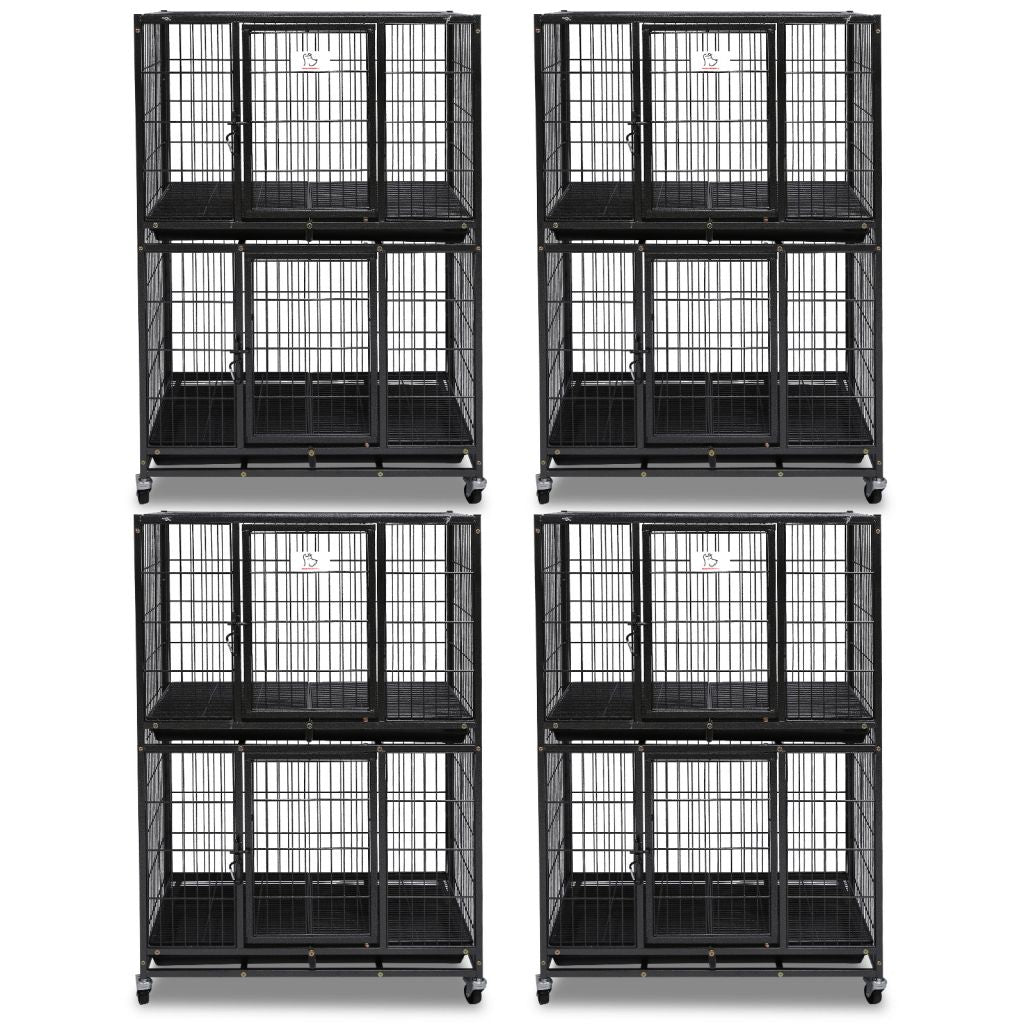 31 Inch Two Tier Dog Crate | Double Decker Steel Pet Kennel