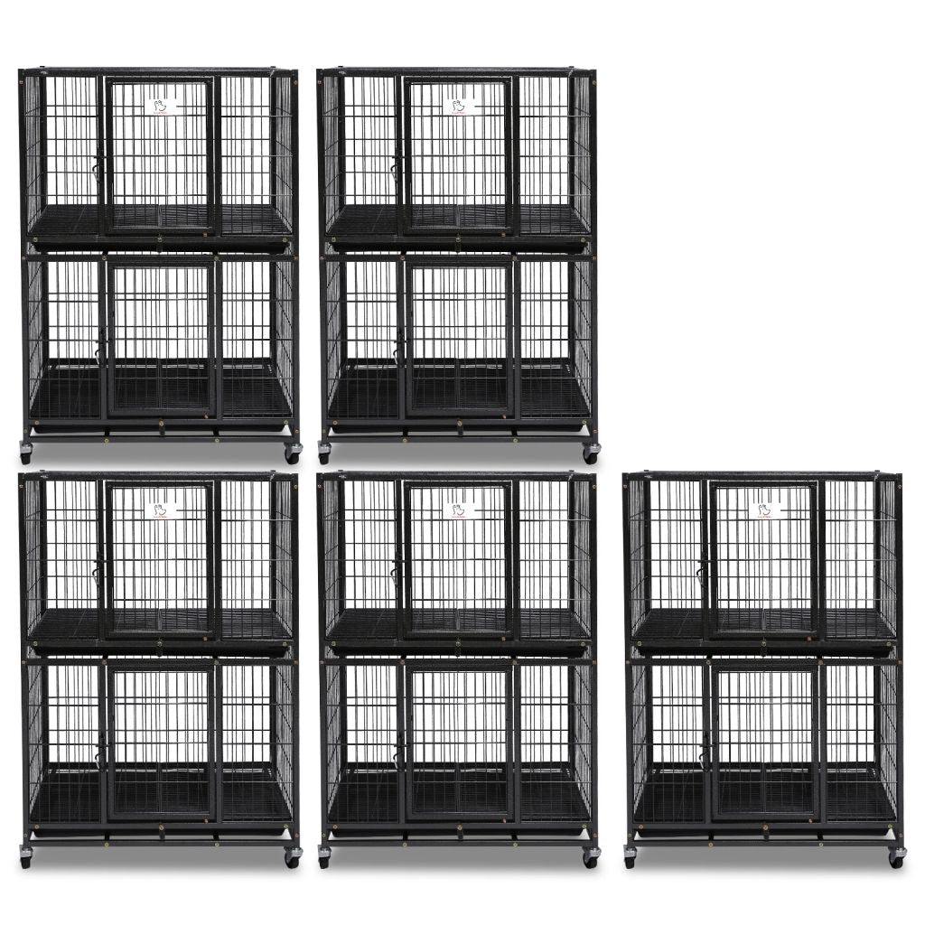 31 Inch Two Tier Dog Crate | Double Decker Steel Pet Kennel