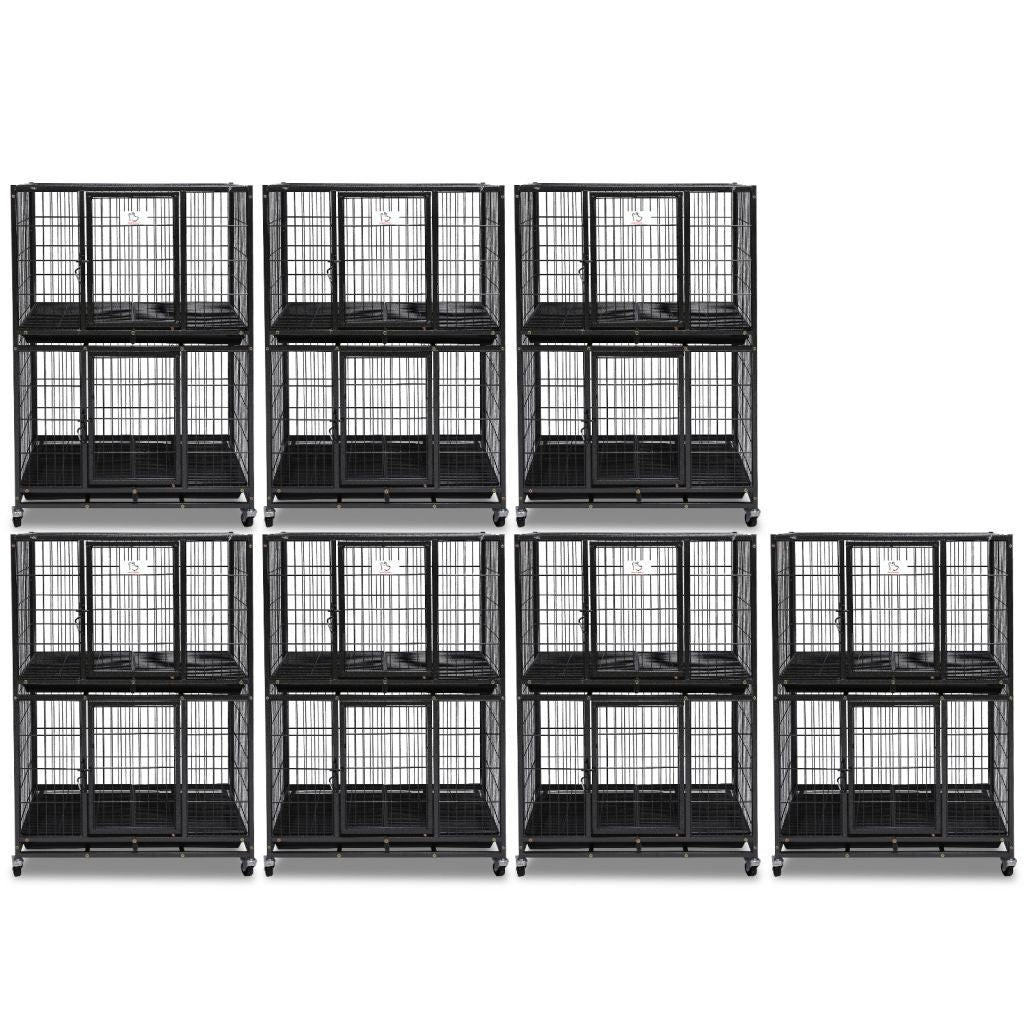 31 Inch Two Tier Dog Crate | Double Decker Steel Pet Kennel