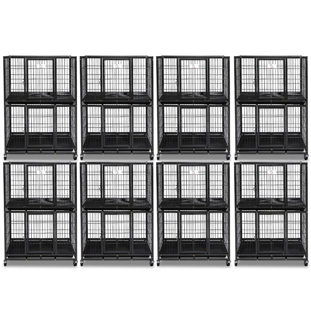 31 Inch Two Tier Dog Crate | Double Decker Steel Pet Kennel