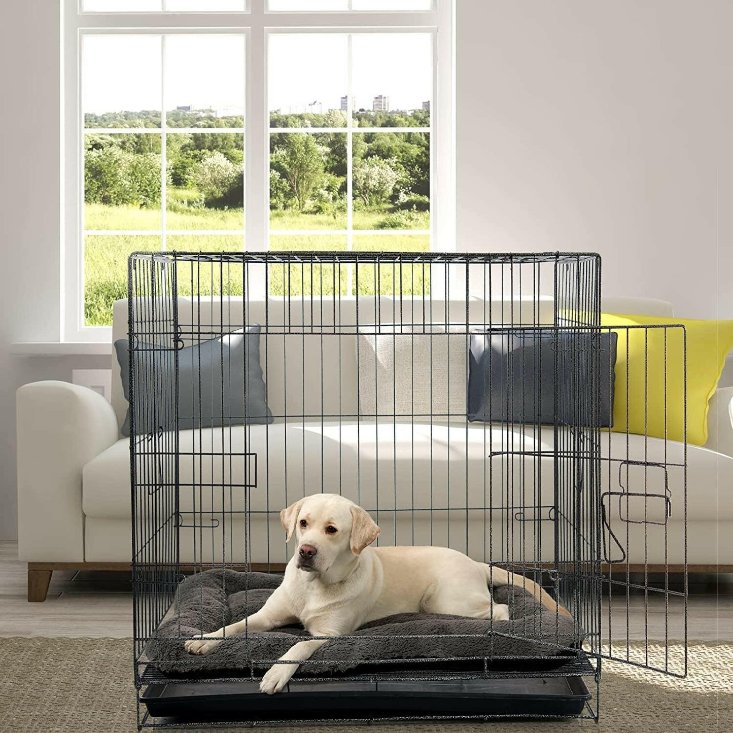 Large Calming Dog Bed | Orthopedic Anxiety Relief for Medium to Large Dogs | 36x24 Inch Machine Washable