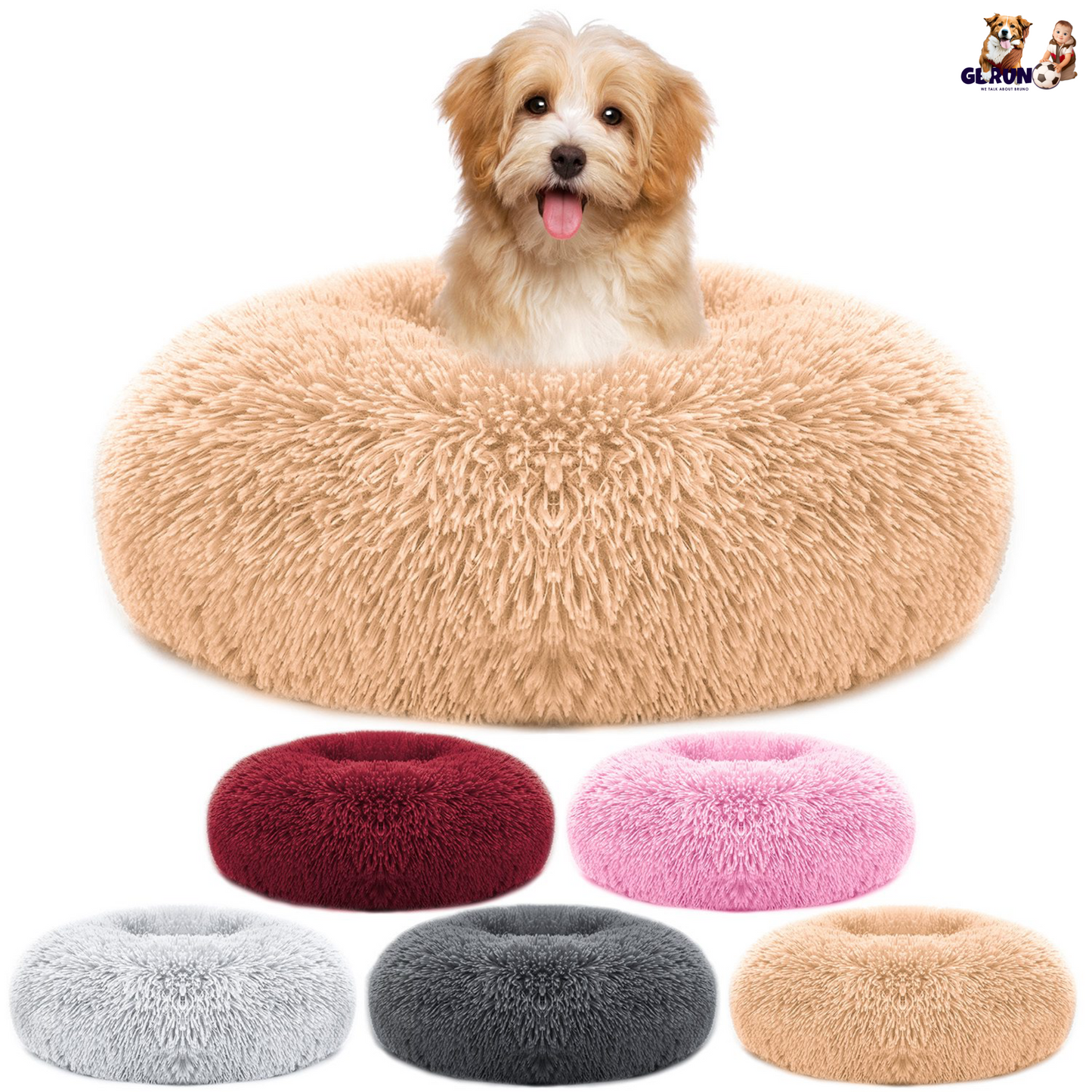 Calming Dog Bed | Round Plush Pet Donut Cuddler