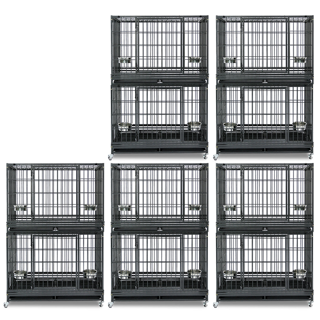 The "Alcatraz" Crate: Escape-Proof 48" Heavy Duty Dog Cage on Wheels