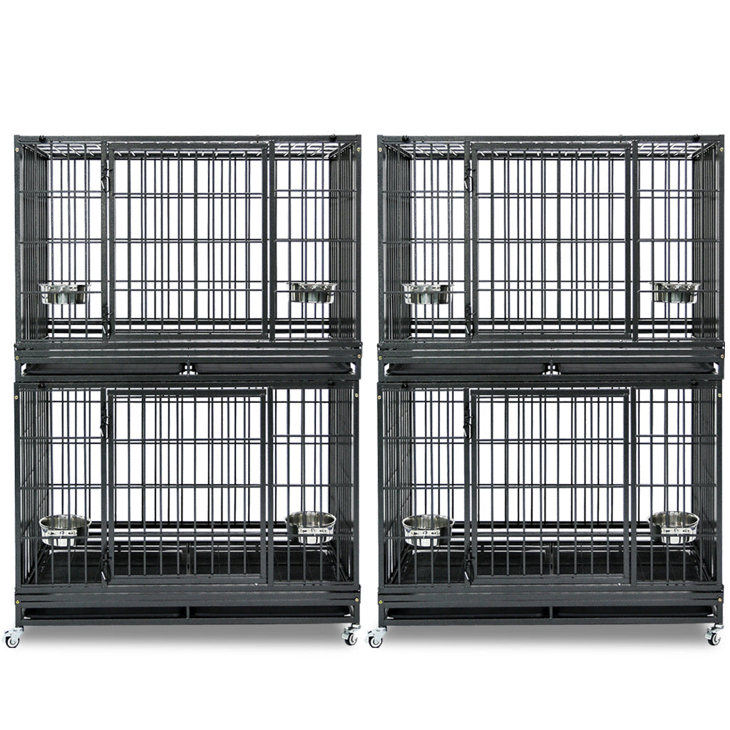 The "Alcatraz" Crate: Escape-Proof 48" Heavy Duty Dog Cage on Wheels