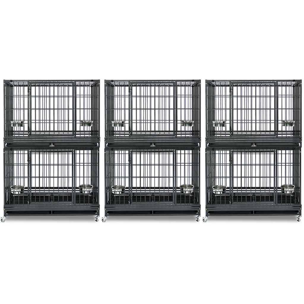 The "Alcatraz" Crate: Escape-Proof 48" Heavy Duty Dog Cage on Wheels