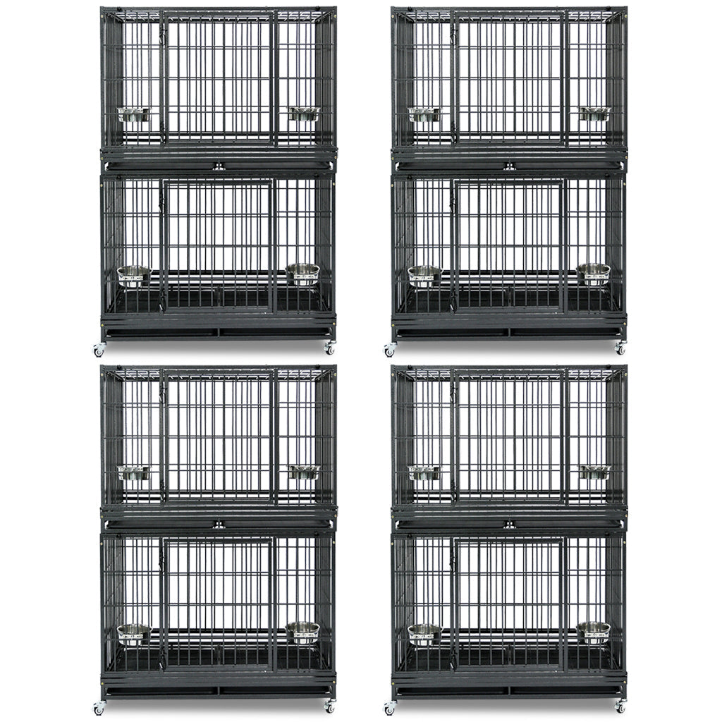 The "Alcatraz" Crate: Escape-Proof 48" Heavy Duty Dog Cage on Wheels
