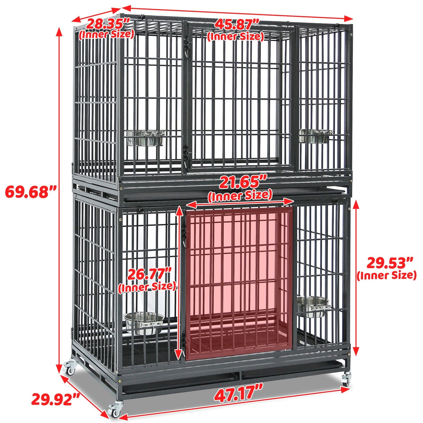 The "Alcatraz" Crate: Escape-Proof 48" Heavy Duty Dog Cage on Wheels