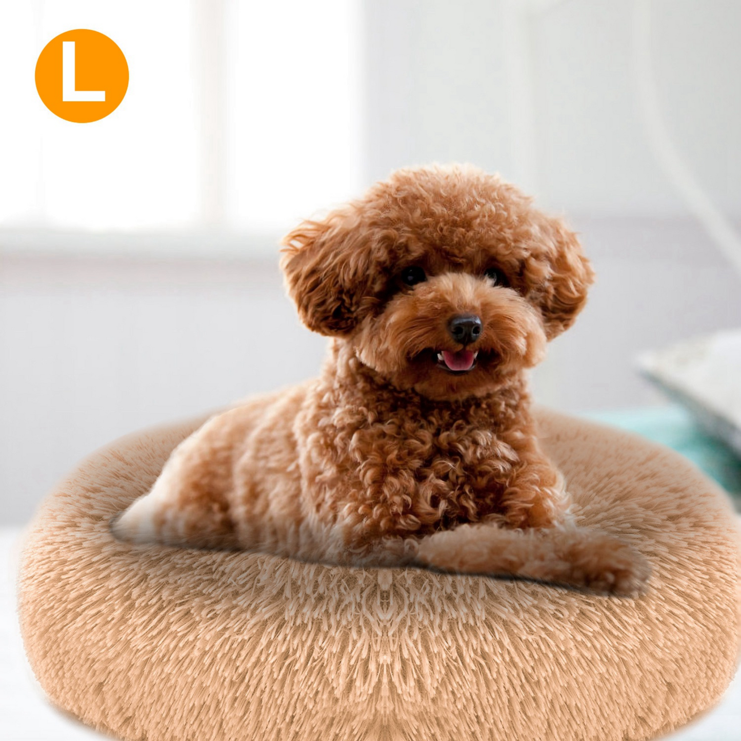 Calming Dog Bed | Round Plush Pet Donut Cuddler