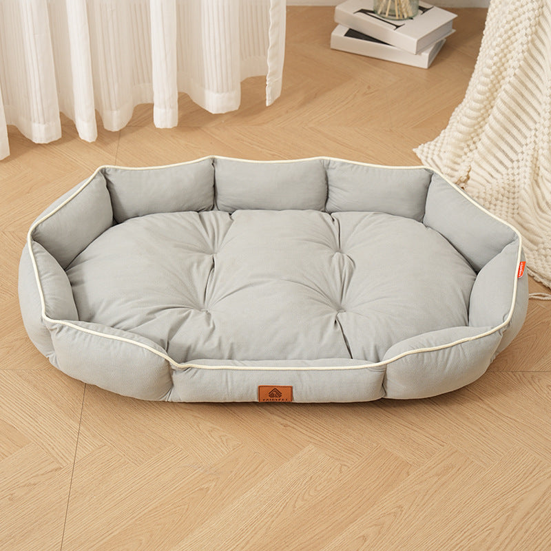 Oval Dog Bed | Soft Suede Nesting Pad for Shiba Inus & Medium Breeds | Sizes S-XXL