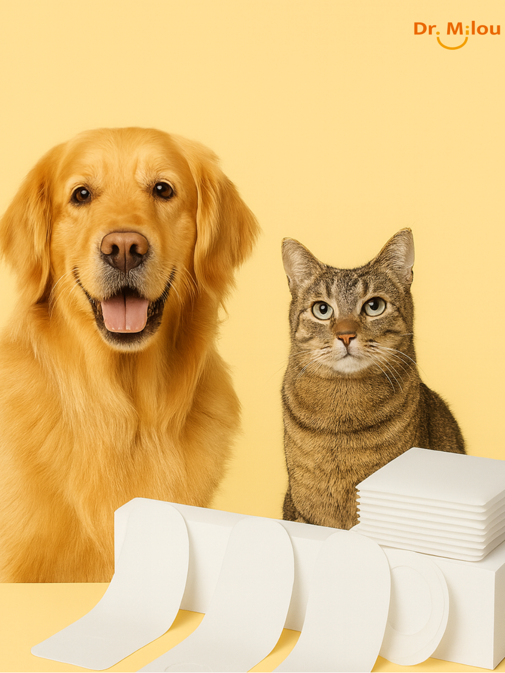 Dr. Milou Pet Dental Finger Wipes:  Individually Wrapped Oral Care for Dogs & Cats