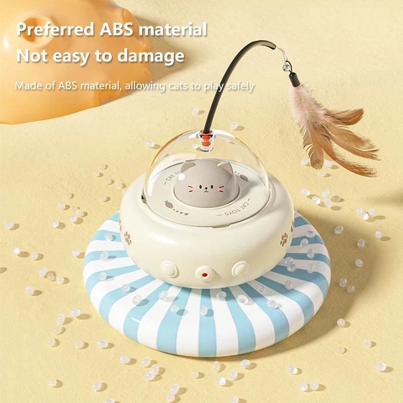 Smart Hover Cat Teaser Toy - Automatic Feather Spinner Cat Toy