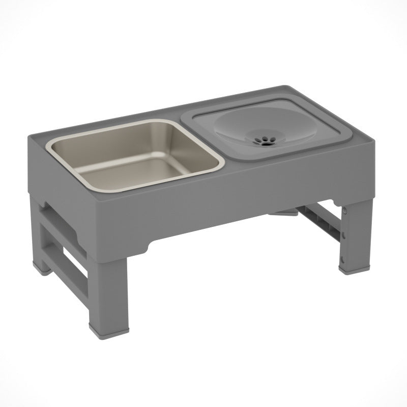 Adjustable Height Elevated Dog Bowl Stand | Stainless Steel | 54 Oz