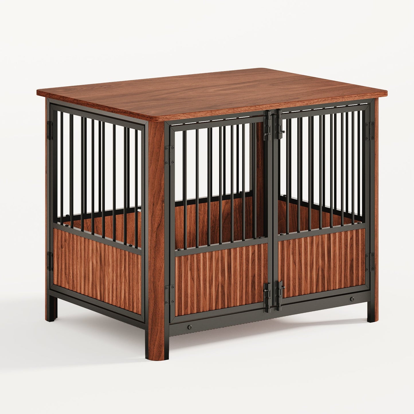 Furniture Style Dog Crate End Table | Modern Walnut Kennel for Small Dogs