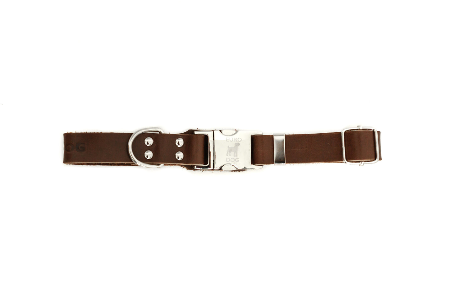 Quick Release Dog Collar - Modern Style Quick-Release Chocolate Leather Dog Collar