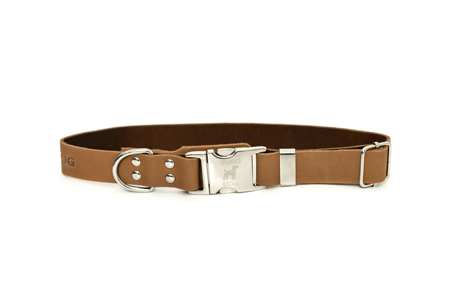 Quick-Release Dog Collar - Modern Style Quick-Release Khaki Leather Dog Collar