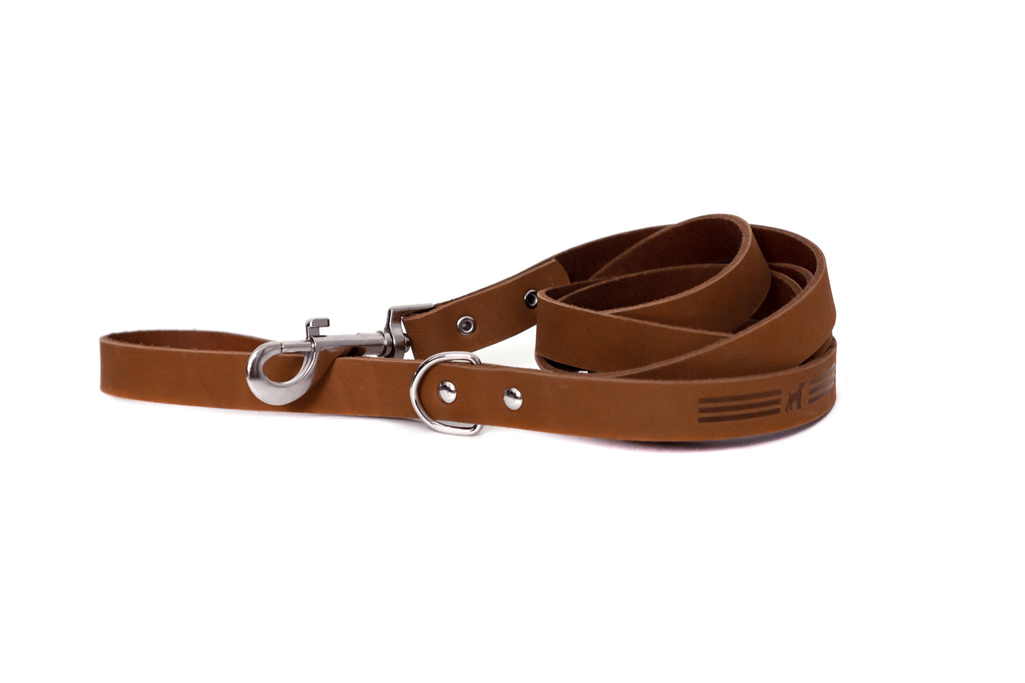 Modern Style Earth Brown Leather Dog Leash