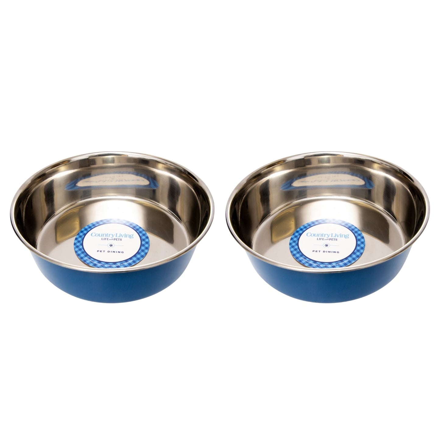 Heavy Duty Stainless Steel Dog Bowls - Set of 2 Bowls