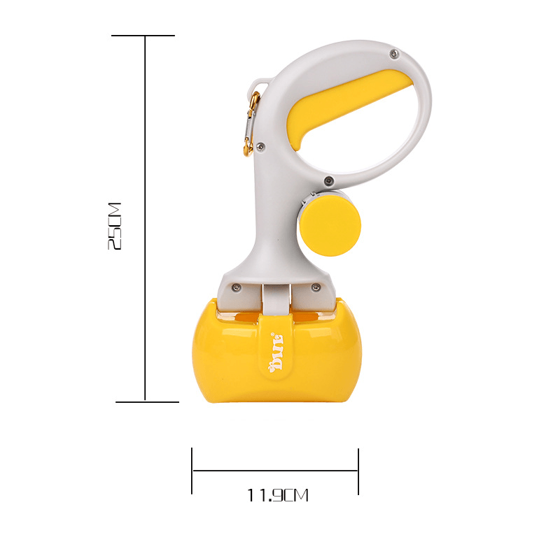 Portable Waste Picker for Dogs, Curved Grip, ABS Plastic, 25 x 11.9 cm