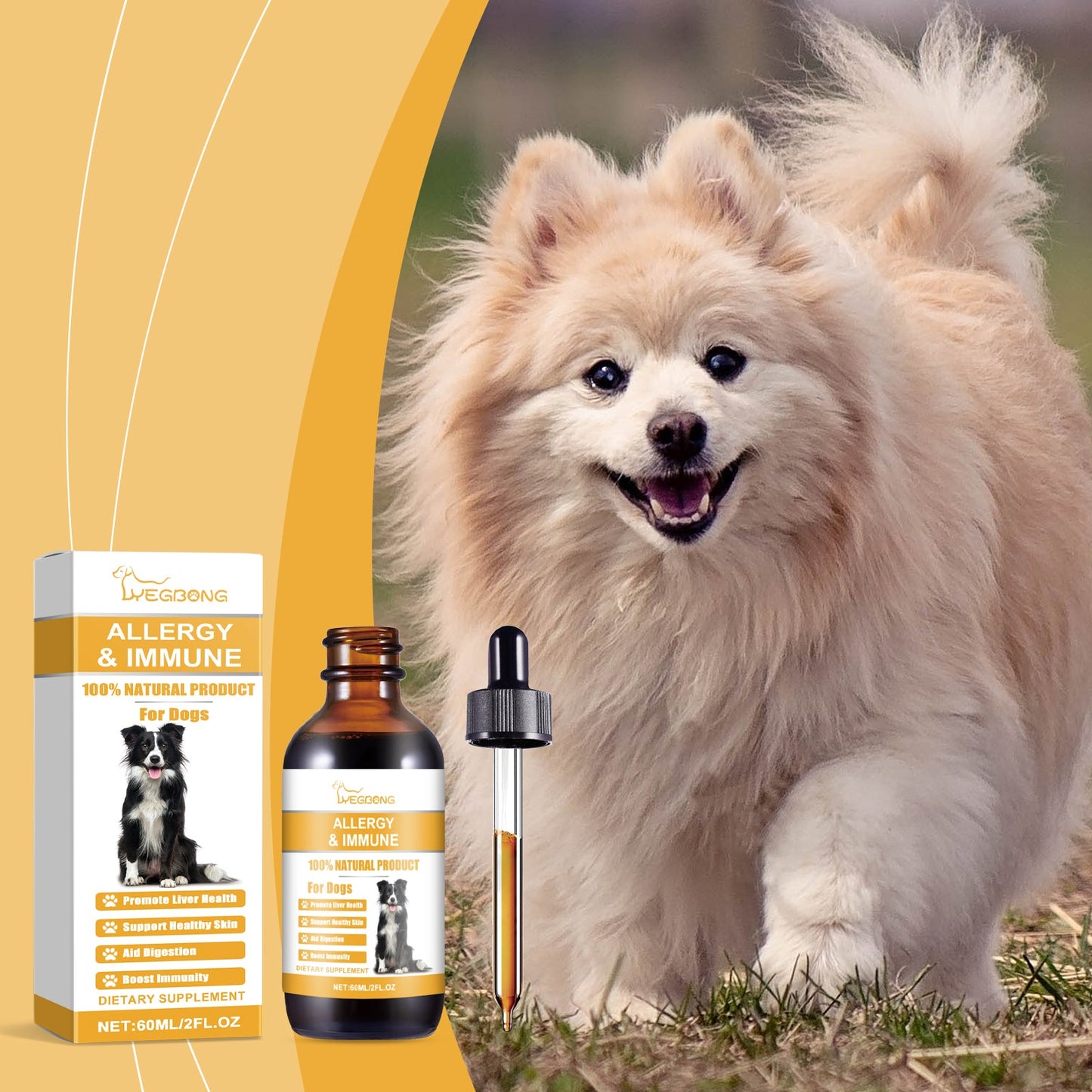 Dog Allergy Relief Drops: Natural Immunity Support with Sorbitol & Erythritol | Oral Care