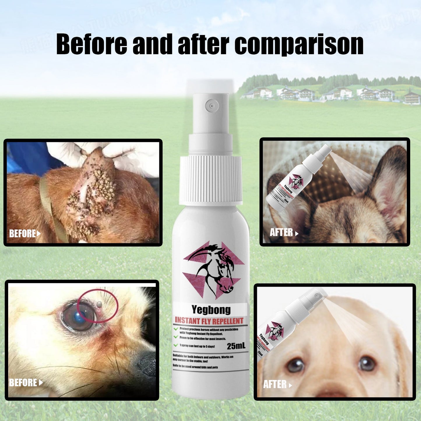 Pet Repellent Spray for Dogs and Cats | Flea, Tick, and Mite Anti-Itch Treatment