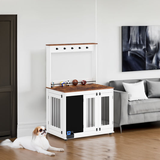 The "Do-It-All" Crate: Rolling Furniture Style Kennel with Lift Top & Storage