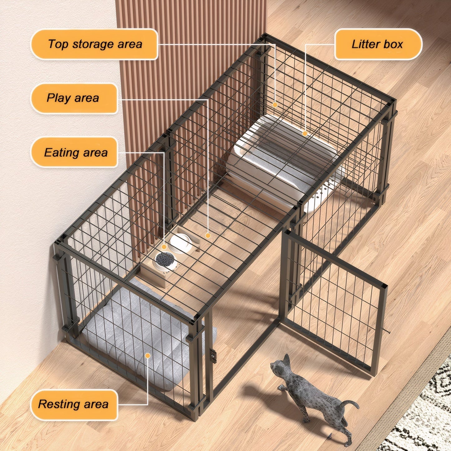 47-Inch Metal Dog Playpen | Indoor/Outdoor Puppy Crate & Kennel