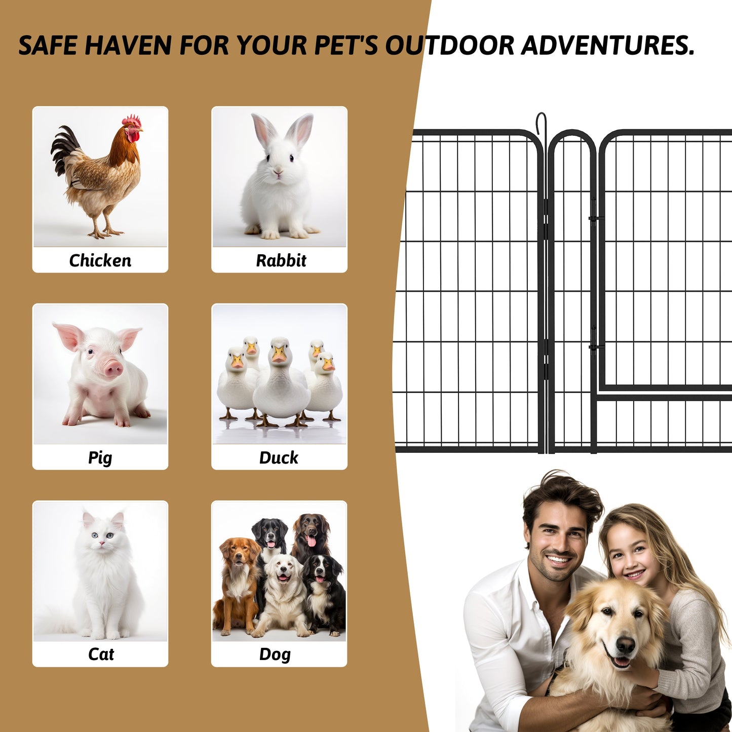 Dog Playpen and Puppy Exercise Fence | 16-Panel Heavy Duty Dog Exercise Pen