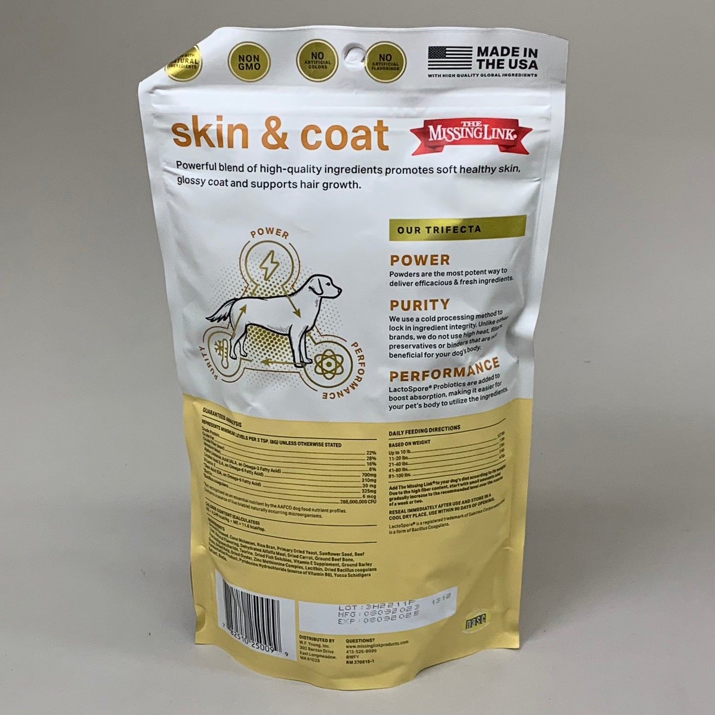 The Missing Link Skin & Coat Powder Dog Supplement: 2 Pack | 1 lb Each | Omega 3 & 6