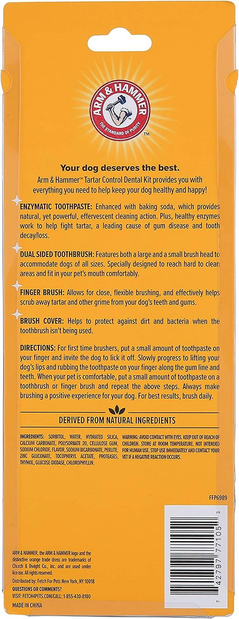 Arm and Hammer Tartar Control Kit for Dogs – Toothpaste and Dog Brush Set