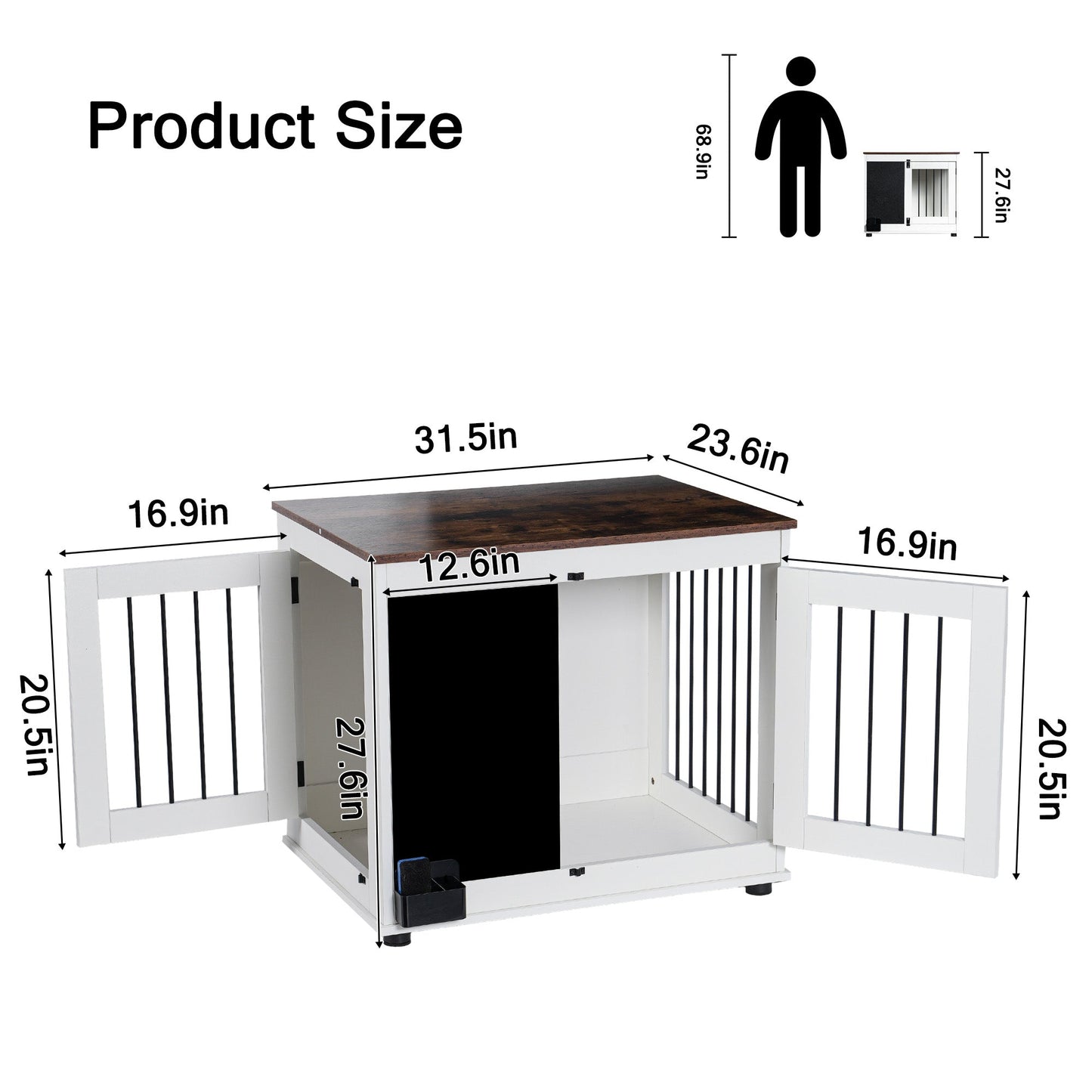 Furniture Style Dog Crate Side Table | Grey Indoor Kennel: The "Side Table" Crate