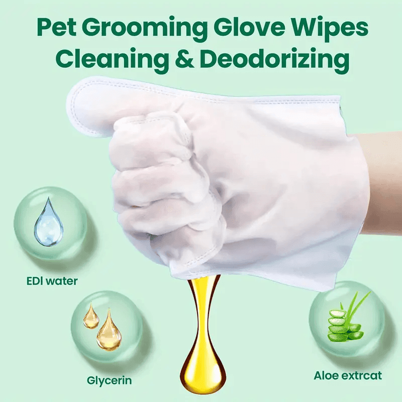 2-in-1 Pet Grooming Gloves – Gentle Massage & Odor Elimination